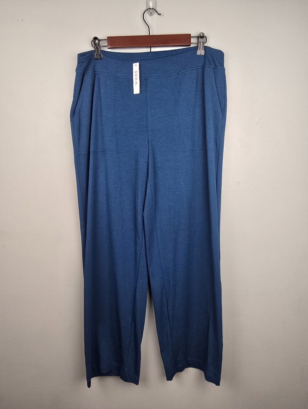 Soma Embraceable Sleepwear Loungewear Pants Blue Women Sz L Classic Cozy Comfort